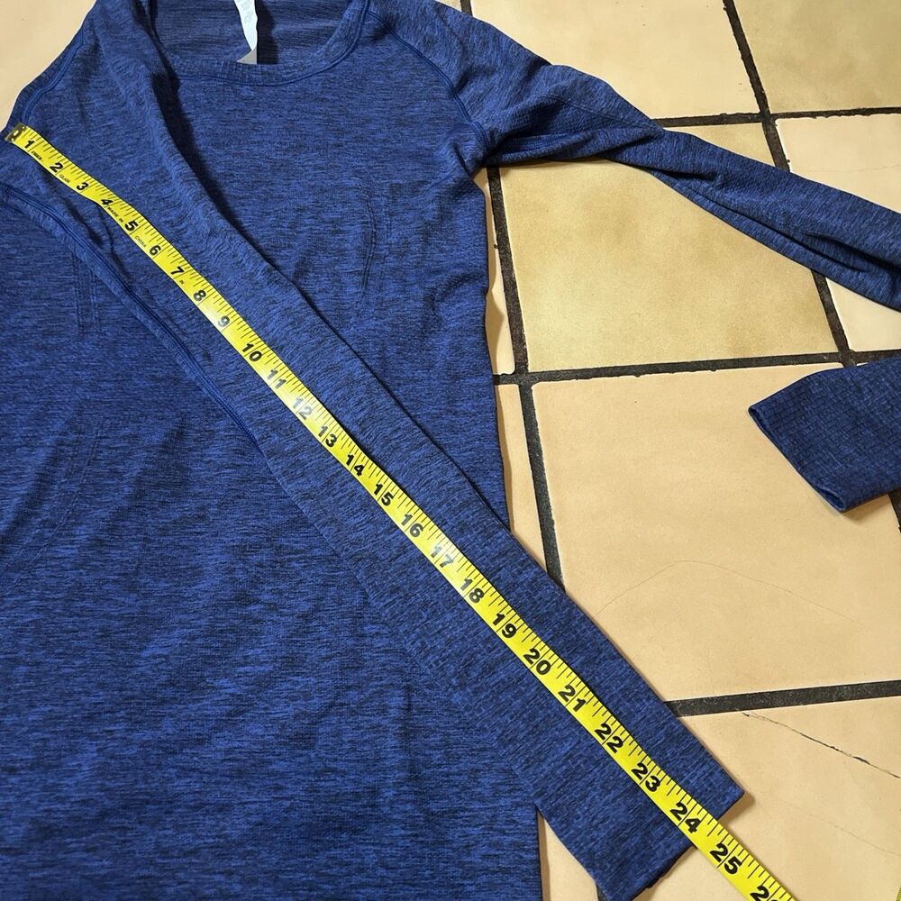 Lululemon Swiftly Tech Long Sleeve Crew Sz 6 Blue Running Fitness Yoga Workout - Picture 7 of 9